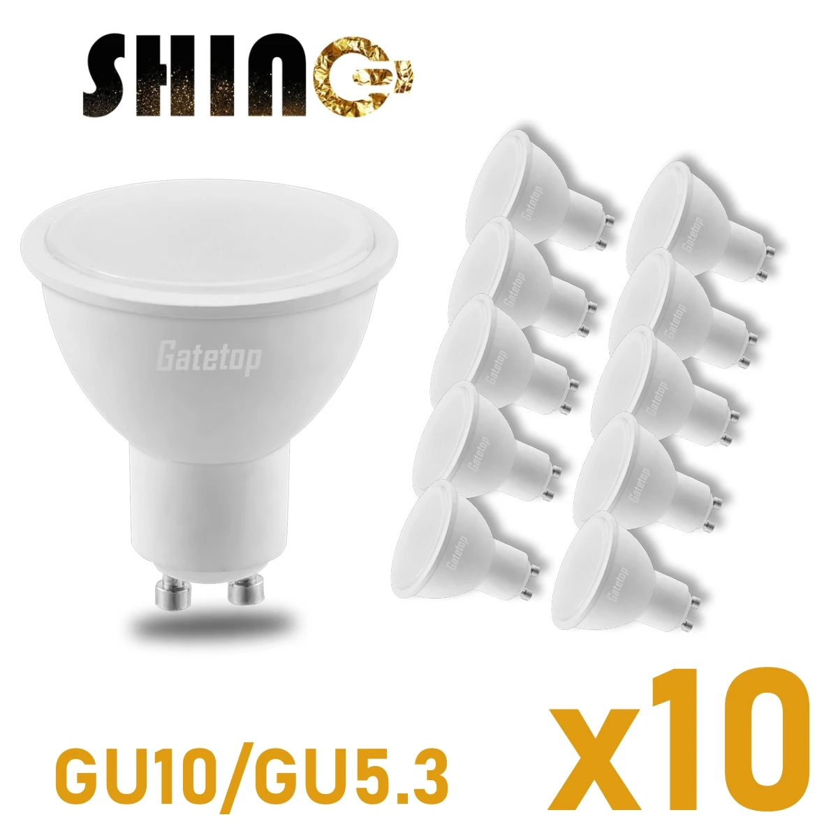Светодиодный энергосберегающий прожектор GU10 GU5.3 AC100-240V 220V 110V без стробоскопа теплый белый свет 3 Вт-8 Вт может заменить 30 Вт 50 Вт галогенную лампу - 0