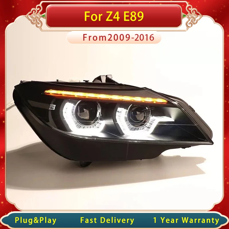 Автомобильный головной фонарь для BMW Z4 E89 2009-2016 Обновление Нового дизайна DRL Динамическая сигнальная лампа Головной фонарь в сборе - 0