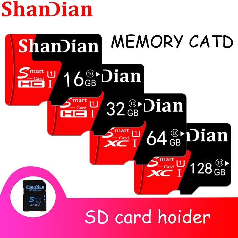 SHANDIAN Mini SD Card 4 ГБ 8 ГБ 16 ГБ Класс 6 Реальная Емкость 32 ГБ Памяти SD-карта Высокоскоростная Смарт-SD-карта TF-карта Бесплатная Доставка - 0