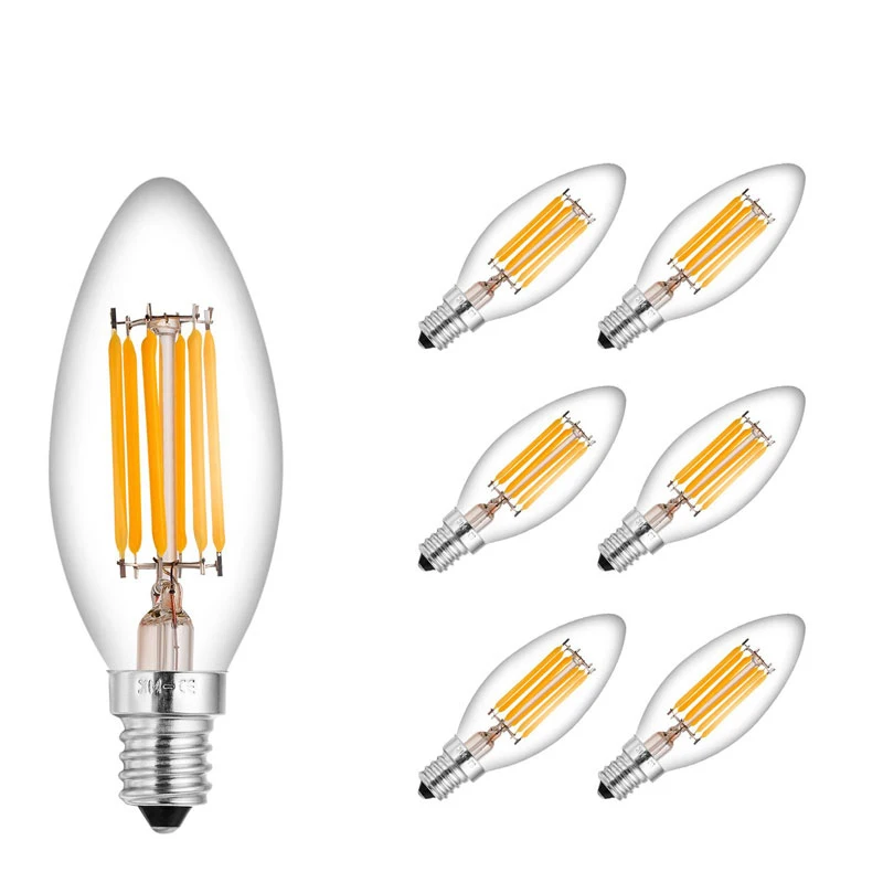 2 Вт 4 Вт E14, светодиодная лампа Накаливания, 220 В, светодиодная лампа Эдисона, Теплая, холодная, белая, Винтажная свеча Для украшения дома - 0