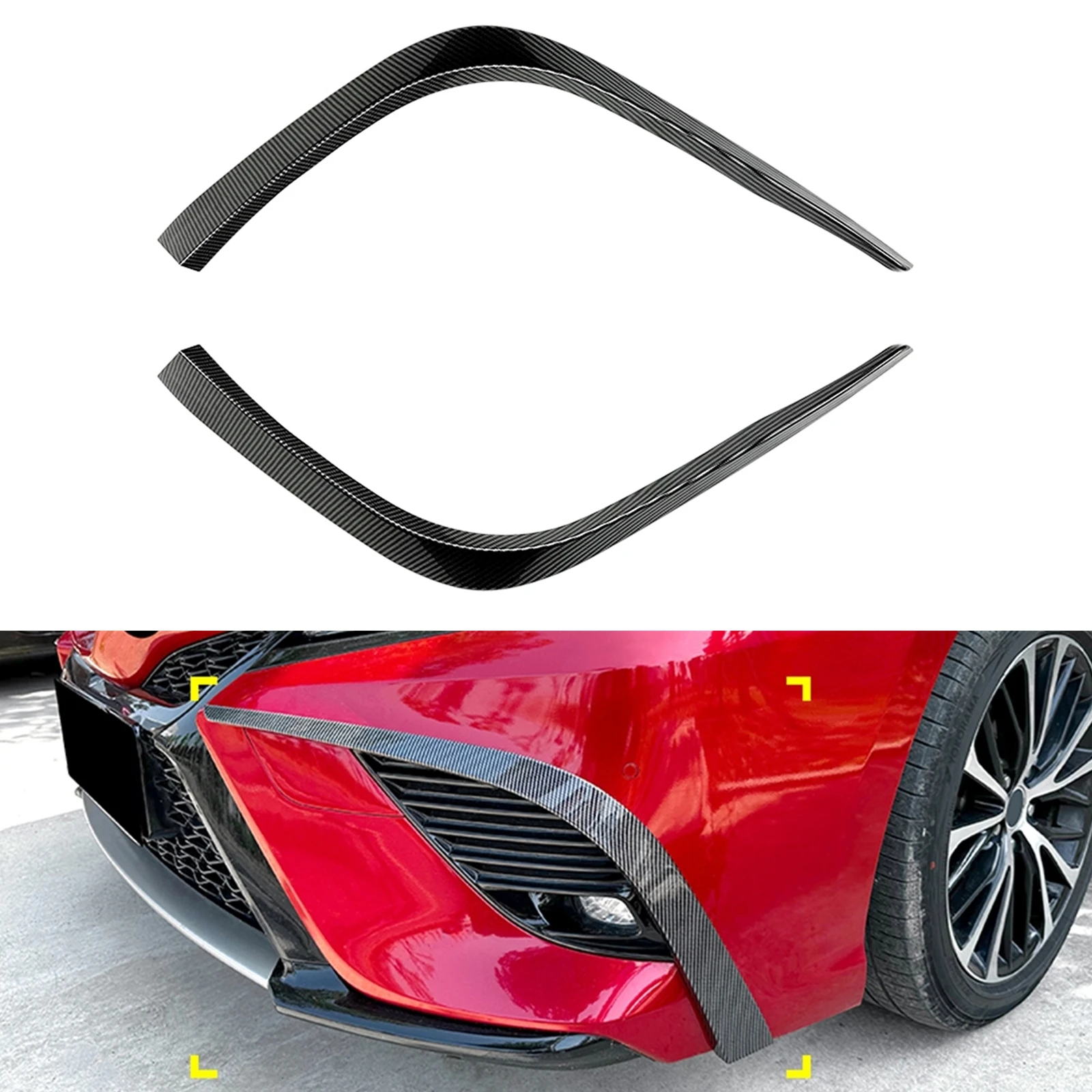 2 шт. наклейка на лоб переднего головного света для бровей, накладка на веко фары для Toyota Camry SE XSE 2018-2023 - 0