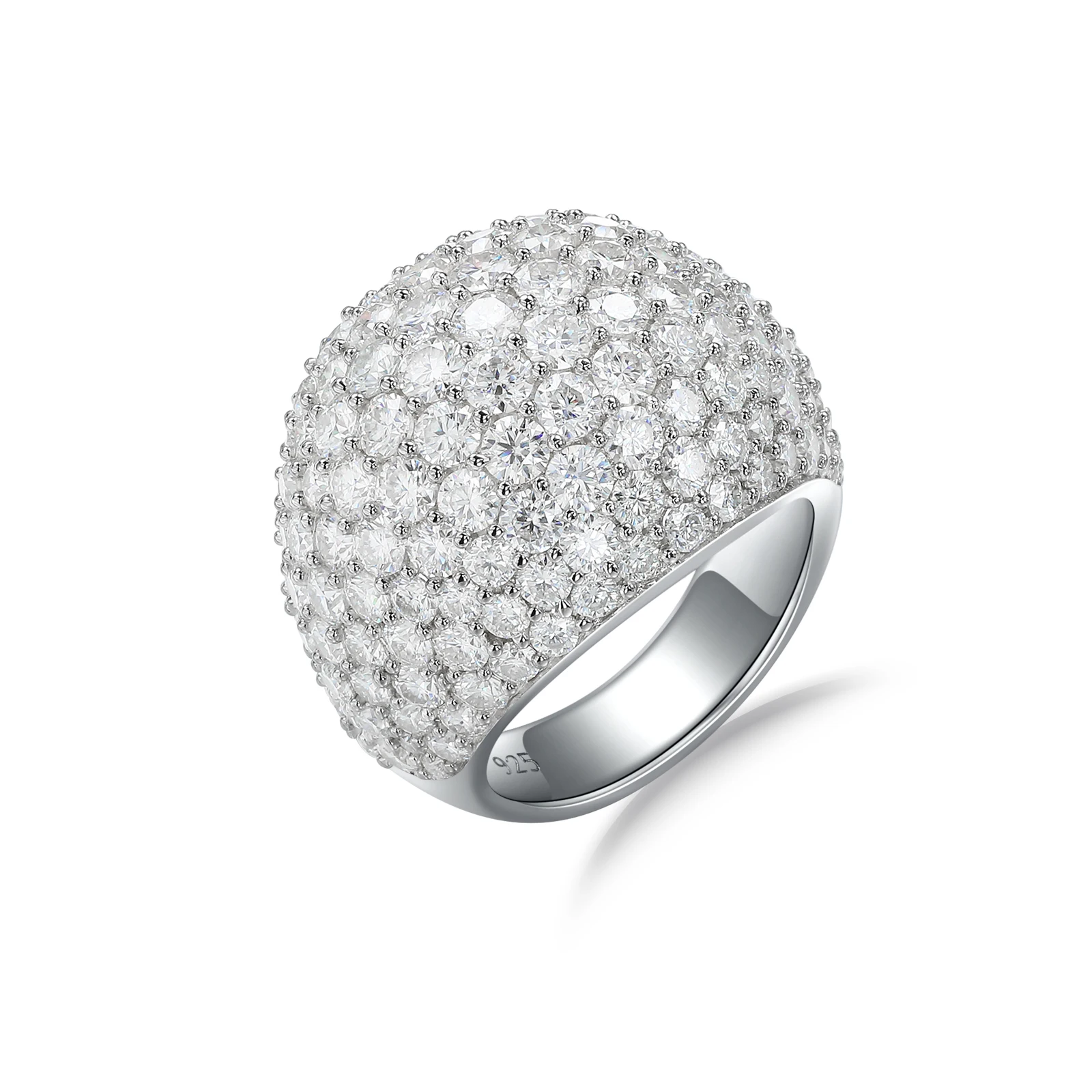 Широкие кольца с муассанитом из стерлингового серебра 925 пробы SEASKY, 6,5 карат, сверкающее кольцо с бриллиантом VVS1 для помолвки, изысканные ювелирные изделия - 0