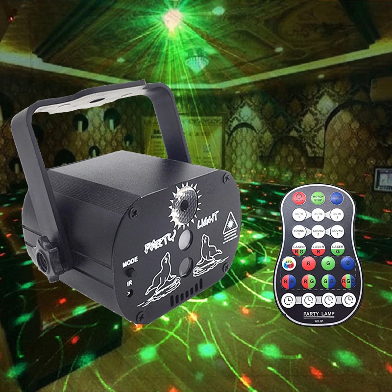 Дискотечные Огни RGB LED Лазерный Сценический Луч Света С Активацией Звука DJ Mini Home Party Light Со Стробоскопическим Эффектом USB Power Projector Lamp - 0