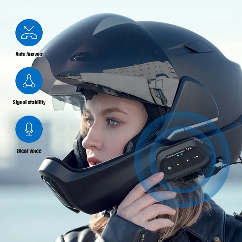 Мотоциклетный шлем LX2 Полный шлем Наполовину шлем IP67 Водонепроницаемый Rider Беспроводной шлем 5.0 Bluetooth-гарнитура - 0