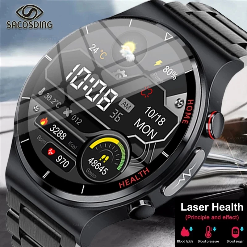 2023 Новые Смарт-Часы ECG + PPG Мужские Sangao Laser Health Сердечный Ритм Кровяное Давление Фитнес Спортивные Часы IP68 Водонепроницаемые Умные Часы - 0