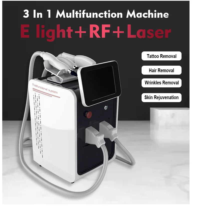 ЛУЧШАЯ многофункциональная машина для лазерной эпиляции IPL 3 в 1, машина для удаления татуировок Nd Yag лазером, RF-подтяжка лица, удаление волос - 0
