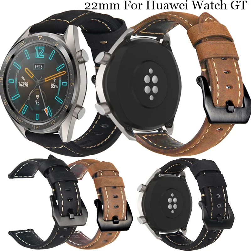 22 мм Ремешок для часов Из натуральной кожи, Аксессуары Для часов Huawei Watch gt 2e, Высококачественный Кожаный ремешок Для Samsung Gear S3 - 0