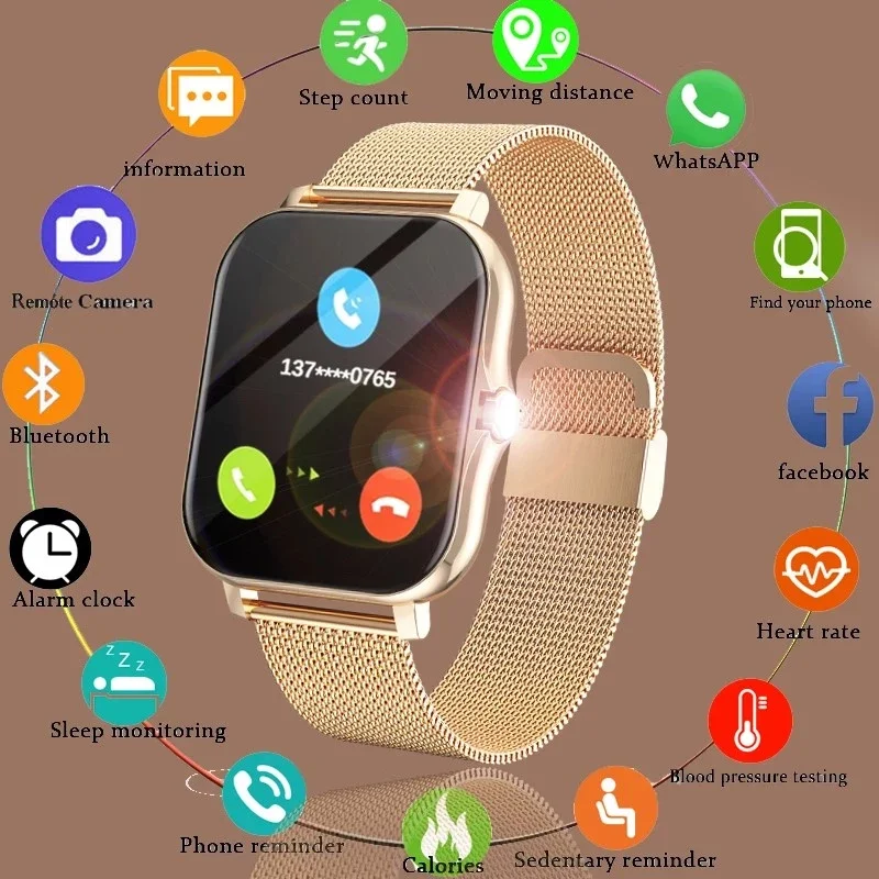 Смарт-Часы Мужские Женские Smartwatch 2022 с Bluetooth-Подключением, Фитнес-Трекер для Apple iPhone SE LG Q6 X600Motorola XT1635 MOTO Z - 0