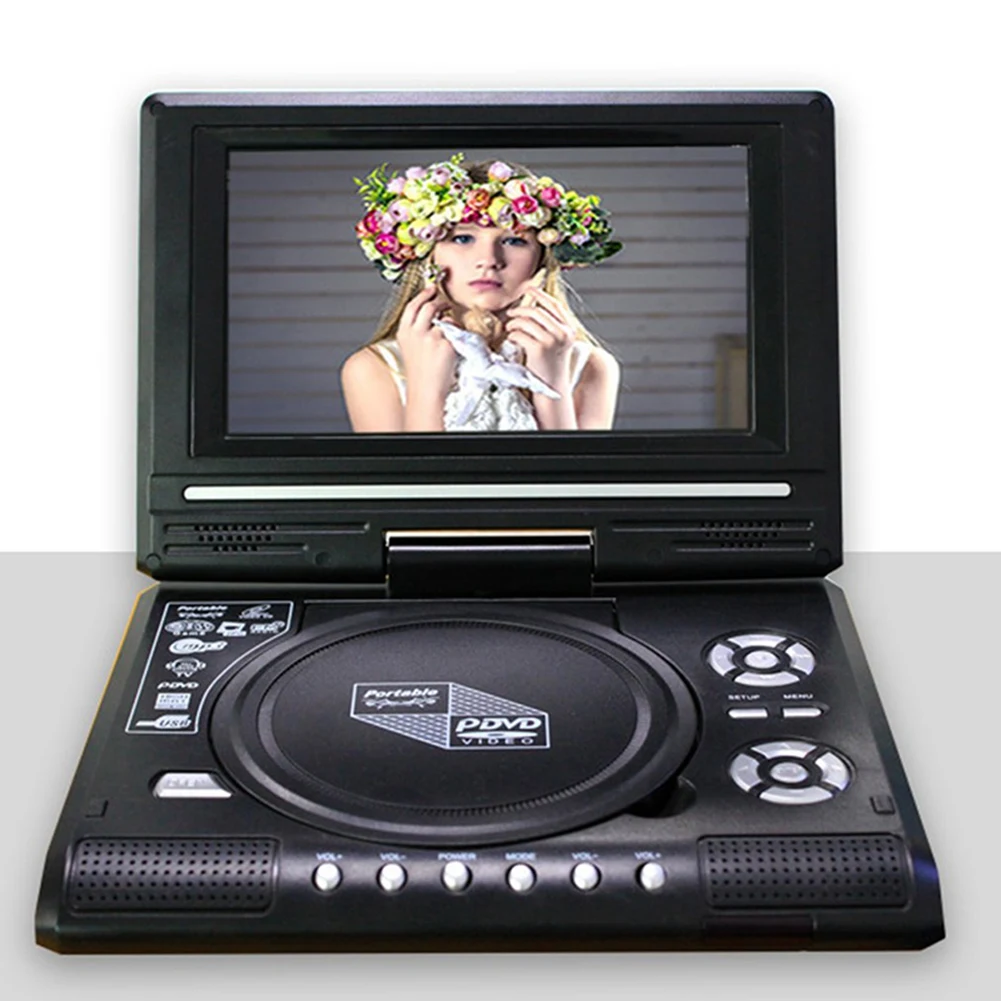 9,8-Дюймовый портативный домашний автомобильный DVD-плеер VCD CD Игровой ТВ-плеер USB-радиоадаптер С поддержкой приема FM-радио-штепсельная вилка ЕС - 1