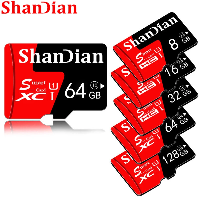 SHANDIAN Mini SD Card 4 ГБ 8 ГБ 16 ГБ Класс 6 Реальная Емкость 32 ГБ Памяти SD-карта Высокоскоростная Смарт-SD-карта TF-карта Бесплатная Доставка - 1