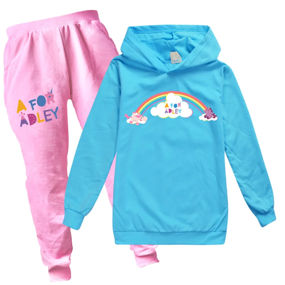 A для Adley/ Модные милые штаны с капюшоном, комплект из 2 предметов, детский спортивный костюм с 3D принтом и героями мультфильмов, одежда для маленьких мальчиков, наряды для маленьких девочек - 1