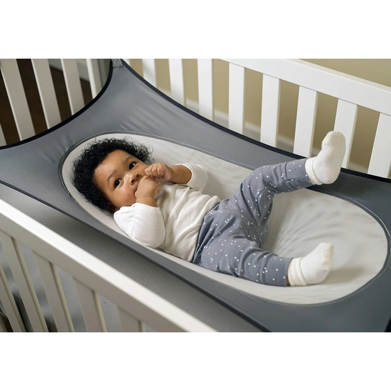 Горячий！ Гамак для новорожденных, Безопасная Съемная детская кроватка, Качели для кроватки, Эластичные Регулируемые Сетчатые бортики в кроватке - 1