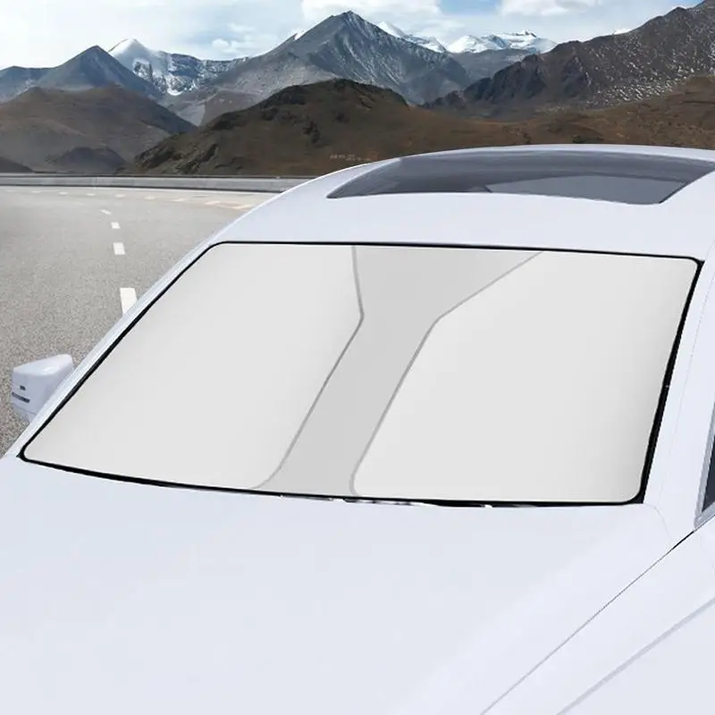 Солнцезащитный козырек на лобовое стекло Универсальный Регулируемый Складной солнцезащитный козырек на окно автомобиля с защитой от ультрафиолета, солнцезащитный козырек на лобовое стекло, Авто снаружи - 1