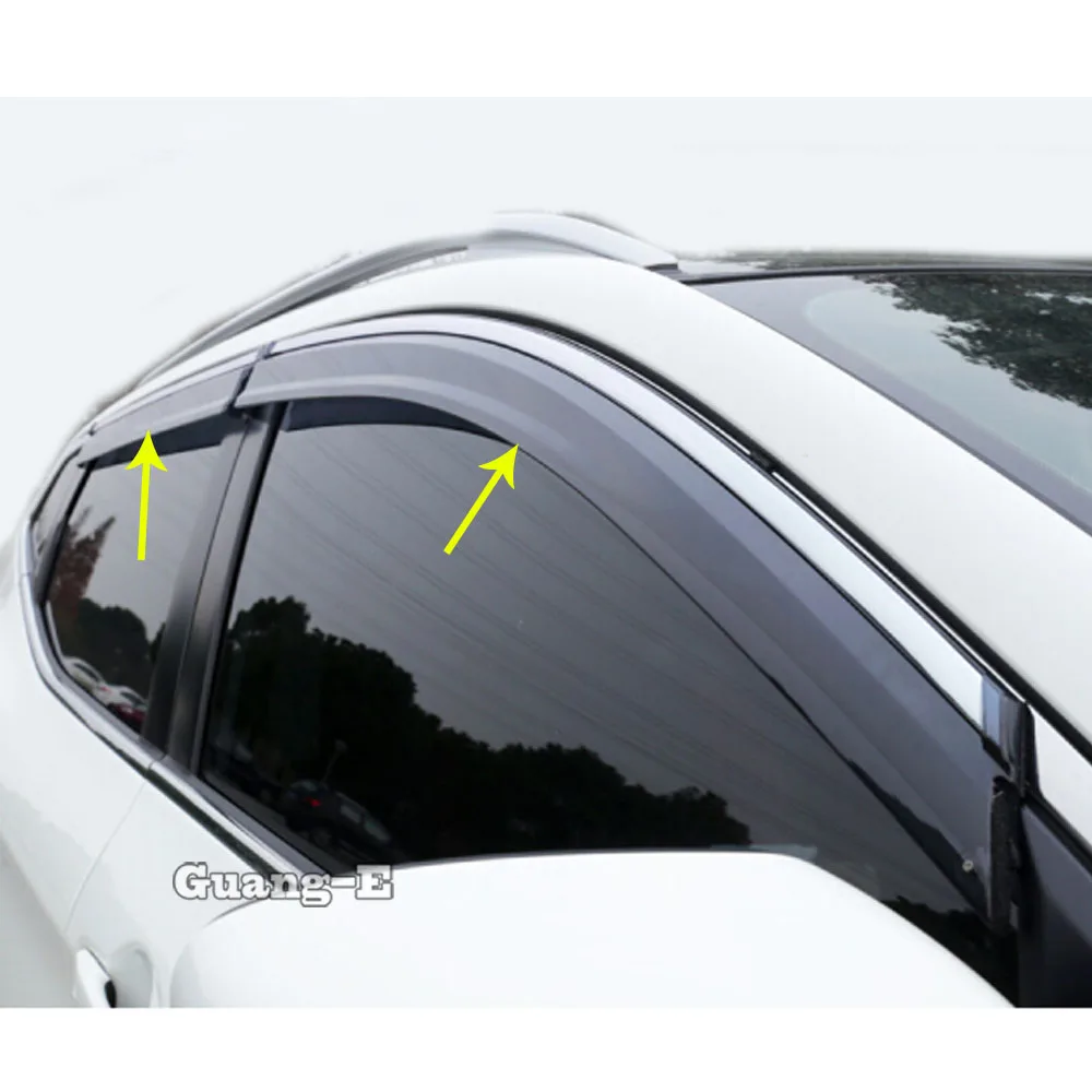 Автомобильный Чехол-Накладка Для Лампы Пластиковое Оконное Стекло Ветровой Козырек Защита От Дождя/Солнца Вентиляционное Отверстие 4 Шт. Для Nissan Qashqai j11 2019 2020 2021 2022 2023 - 1