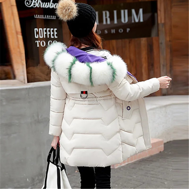 Осенне-зимнее пальто женское бежевое, свободная парка с меховым воротником и капюшоном, новинка 2020, весеннее корейское модное тонкое теплое пальто JD762 - 1