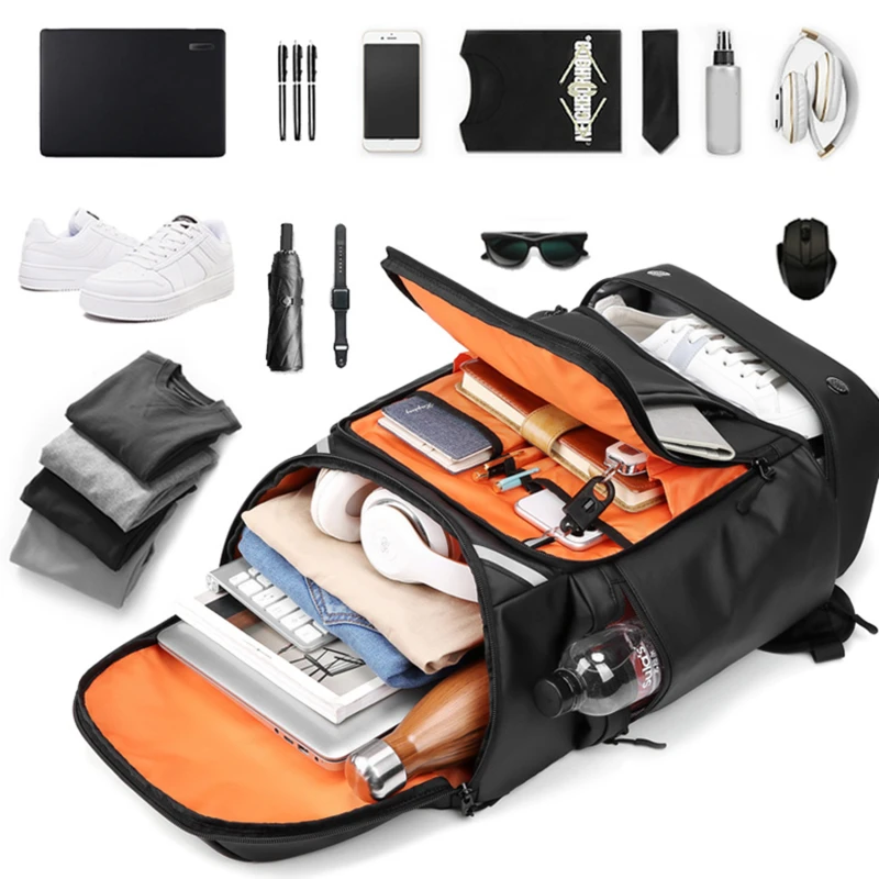 Мужской Рюкзак для Альпинизма, рюкзак для ноутбука, Многофункциональный Рюкзак для деловых поездок, Водонепроницаемый Модный рюкзак для путешествий, сумка для обуви - 1