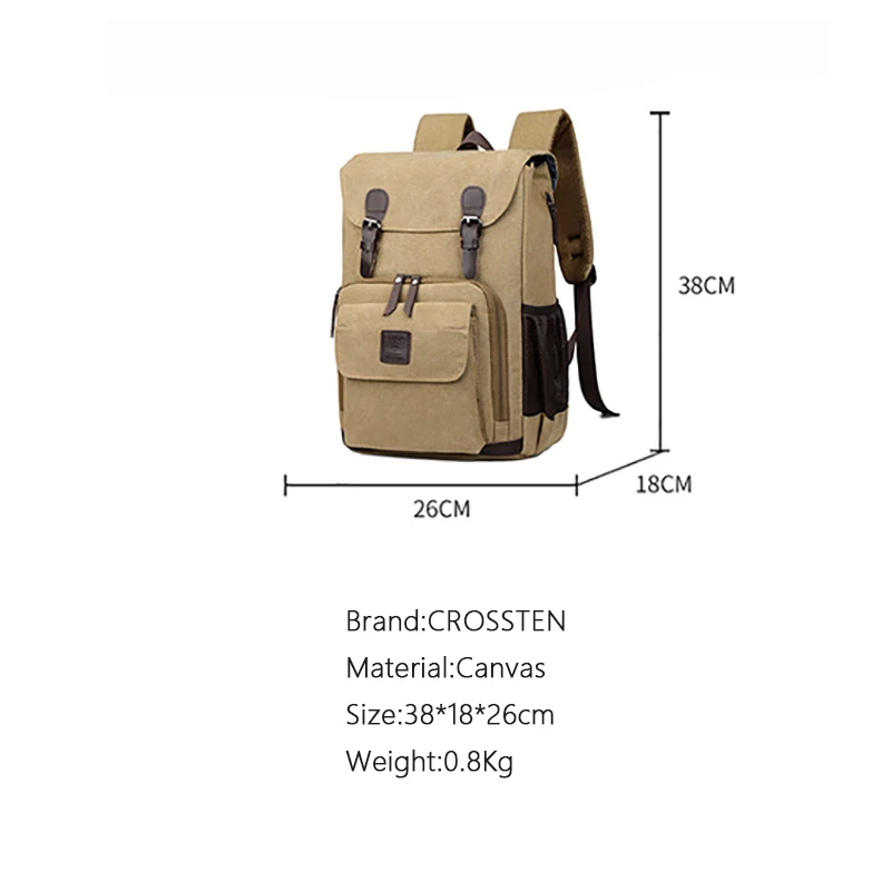 AIWITHPM Роскошные винтажные холщовые прочные рюкзаки для ноутбука, качественный холщовый кожаный рюкзак для путешествий, большие повседневные рюкзаки в стиле ретро - 1