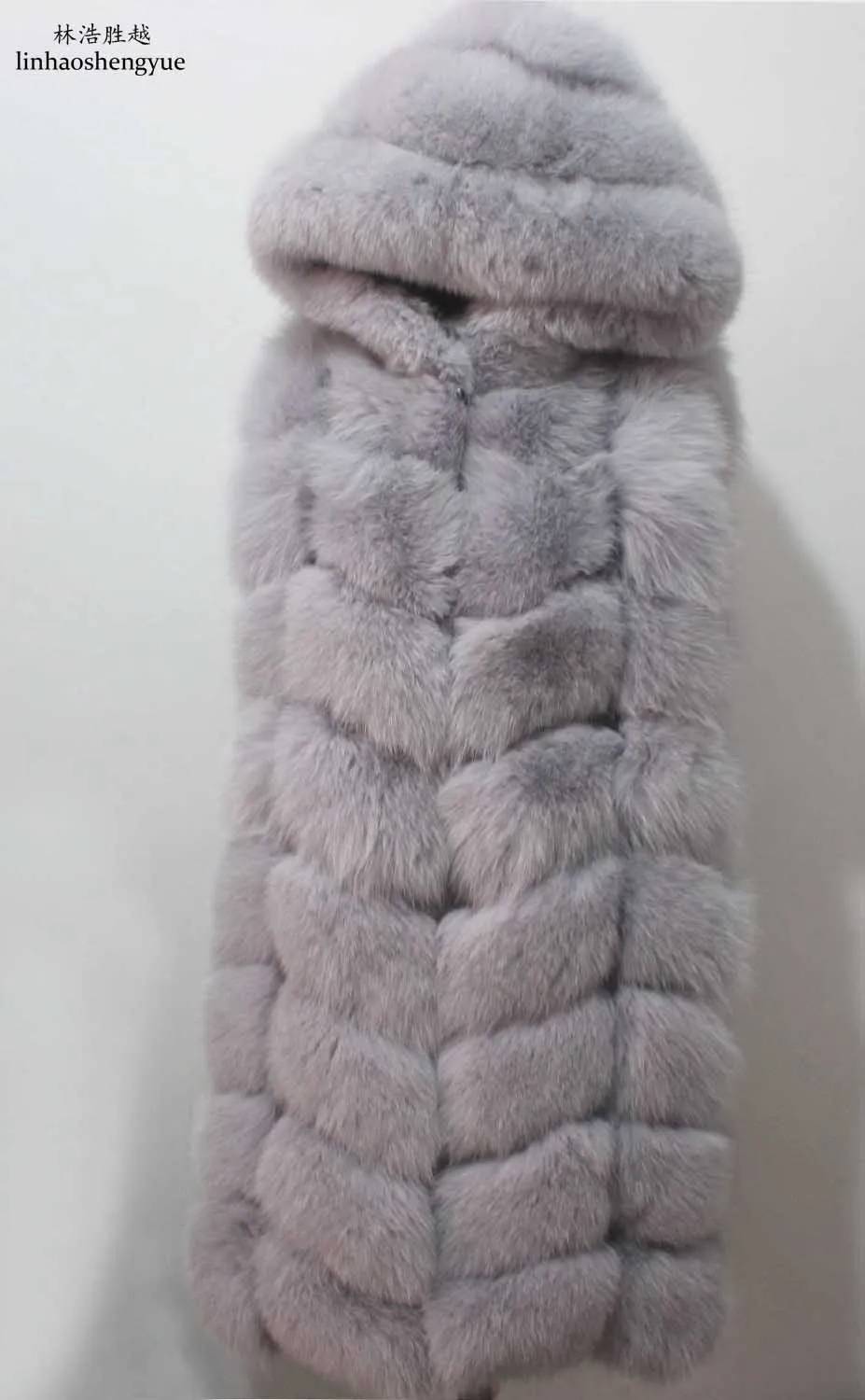 Linhaoshengyue 88 см, Весенне-осенне-зимняя женская Модная шапка из натурального лисьего меха, Жилет, Бесплатная доставка - 2