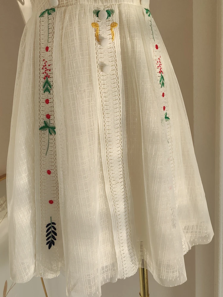 Французское меньшинство, Клетчатое прозрачное платье с 3D цветочной вышивкой и сетчатым кроем, в стиле пэчворк, облегающее фигуру, Льстящее Пышное платье - 2