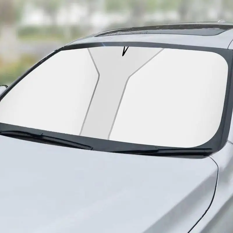 Солнцезащитный козырек на лобовое стекло Универсальный Регулируемый Складной солнцезащитный козырек на окно автомобиля с защитой от ультрафиолета, солнцезащитный козырек на лобовое стекло, Авто снаружи - 2