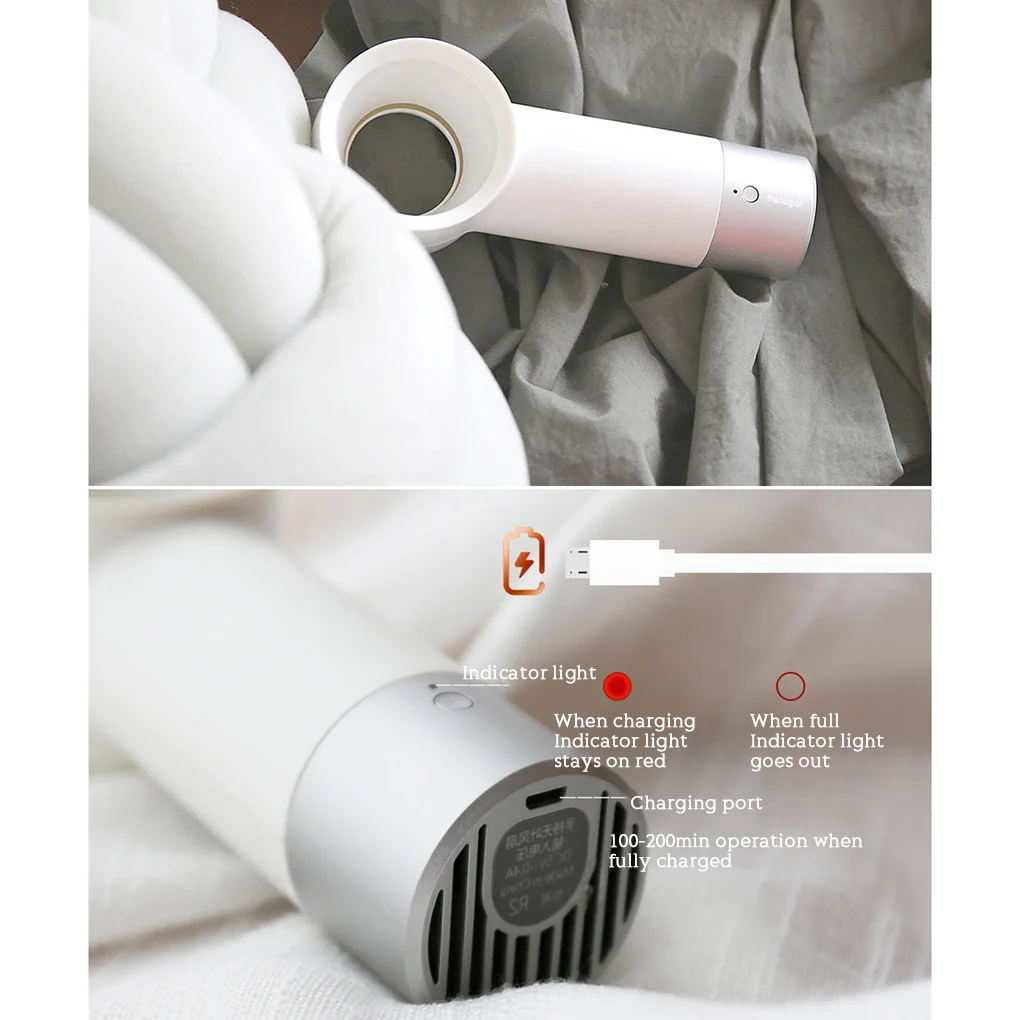 Для Xiaomi Mini Fan безлопастный 900 мАч 360-градусный ленивый подвесной шейный вентилятор Mini Electric USB Sports Fans Наружное охлаждение шейного вентилятора - 2