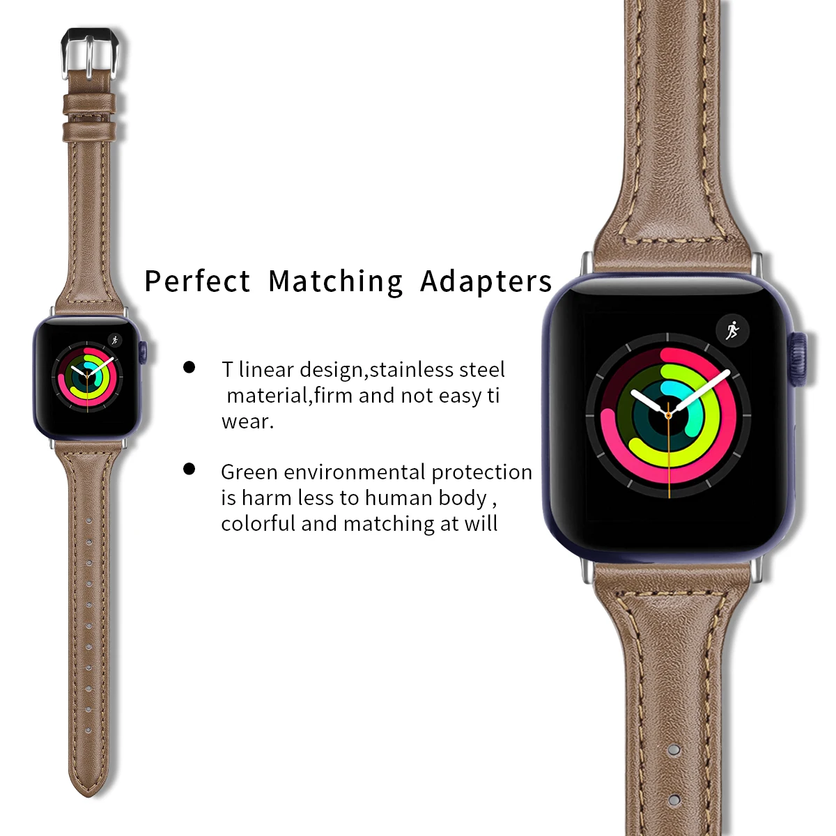 Совместимый ремешок для Apple Watch 38 мм 40 мм 41 мм 42 мм 44 мм 49 мм, сменный ремешок из натуральной кожи для iWatch 8 7 6 SE 5 4 3 2 1 - 2