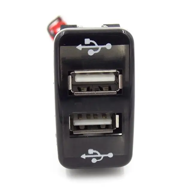 DC12V 2.1A 2.1A зарядное устройство с двумя USB разъемами для автомобиля Toyota Адаптер быстрого зарядного устройства 22x33 мм 20x40 мм - 3