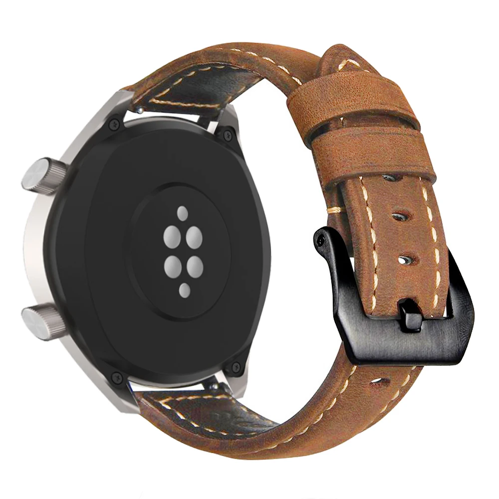 22 мм Ремешок для часов Из натуральной кожи, Аксессуары Для часов Huawei Watch gt 2e, Высококачественный Кожаный ремешок Для Samsung Gear S3 - 3