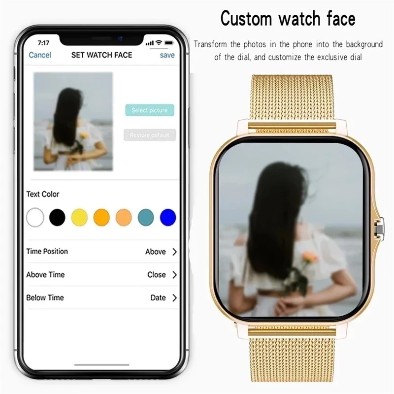 Смарт-Часы Мужские Женские Smartwatch 2022 с Bluetooth-Подключением, Фитнес-Трекер для Apple iPhone SE LG Q6 X600Motorola XT1635 MOTO Z - 3