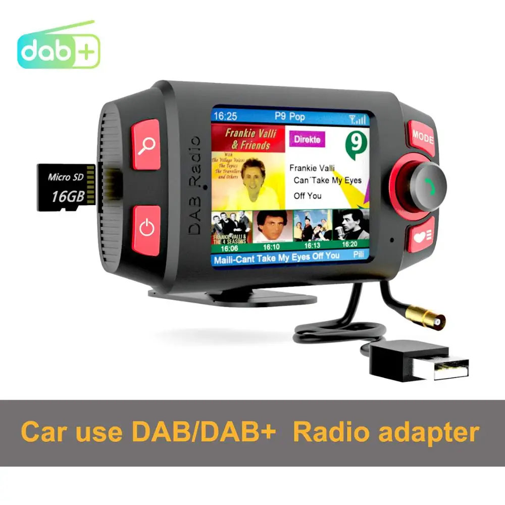 2,4 ”Цветной Дисплей Автомобильный Dab + Радиоприемник С Антенной DAB Адаптер FM-Передатчик Громкая Музыка Автомобильный Аудиокомплект MP3-плеер - 4
