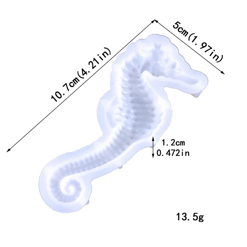 Силиконовая форма Seahorse 3D Животная форма из смолы Брелок для Ключей Подвеска Силиконовая форма Кристаллическая Эпоксидная форма DIY Форма для литья ювелирных изделий - 5