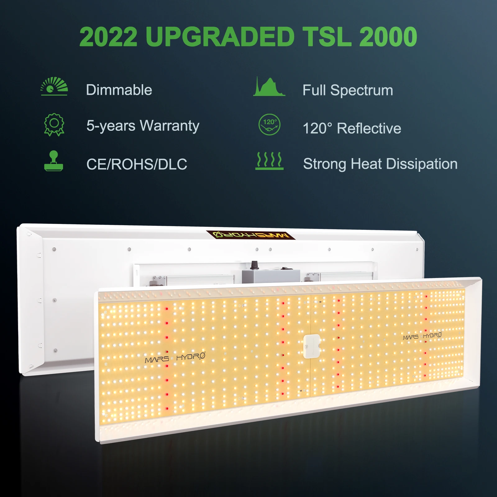 Mars Hydro TSL 2000W LED Grow Light Daisy Chain Dimmable 300W Бесшумная Безвентиляторная квантовая плата полного спектра для комнатных растений - 5