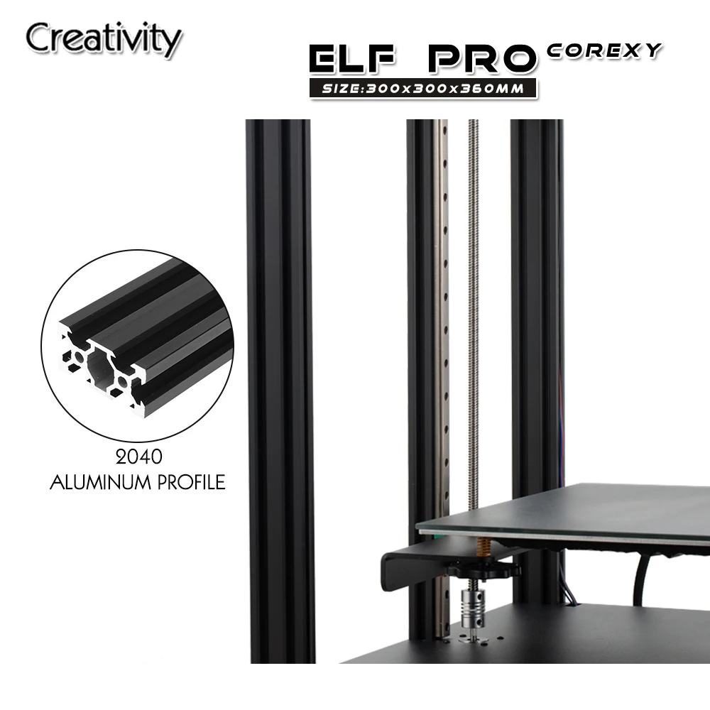 Креативное обновление ELFPRO Настольный Крупногабаритный 3D-принтер Алюминиевый Профиль 300x300x360 мм Большая Площадь Печати Чрезвычайно Высокая Точность - 5