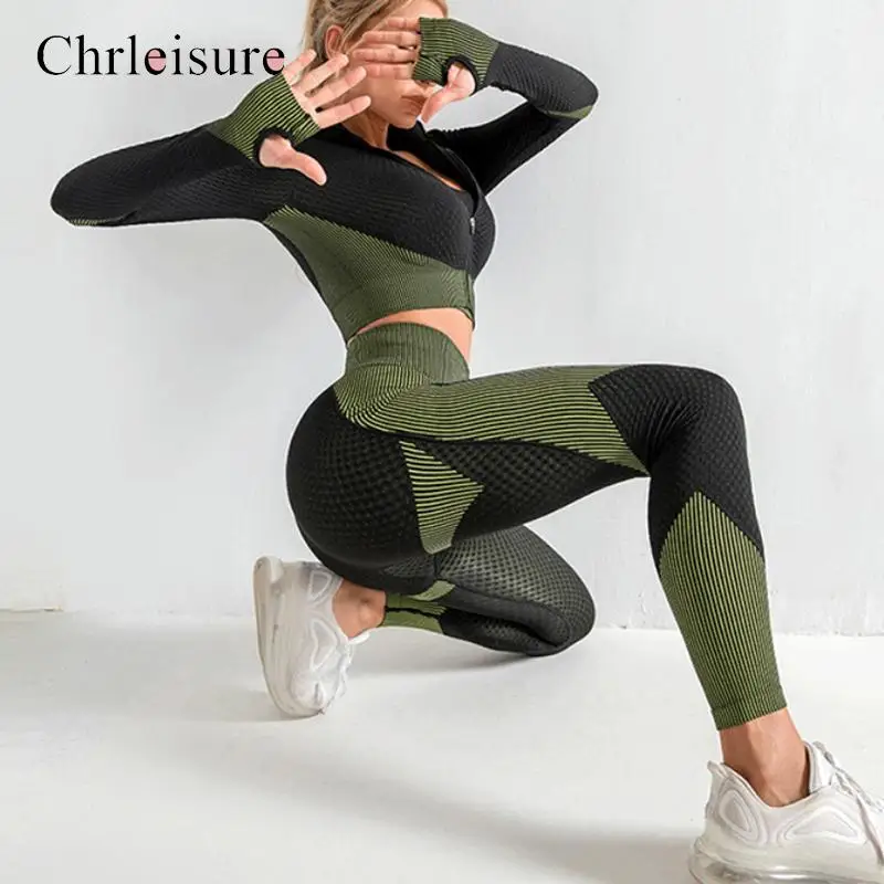 Эластичный спортивный костюм для фитнеса, Женский Тонкий Облегающий мягкий комплект из 2 предметов, женская Повседневная одежда для занятий в тренажерном зале, для бега - 5