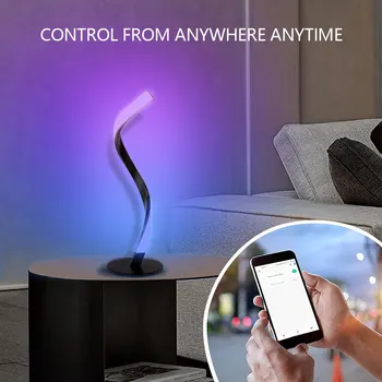 Настольная лампа Tuya WiFi со спиралью, голосовое управление, светодиодная настольная лампа, Wi-Fi приложение, удаленный декор спальни, ночные светильники, работа с Alexa Google Home
