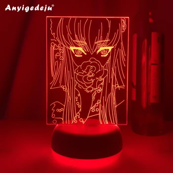 Аниме 3D лампа Code Geass CC для декора спальни, ночник, подарок на День Рождения, Манга Code Geass, светодиодный ночник, прикроватный светильник