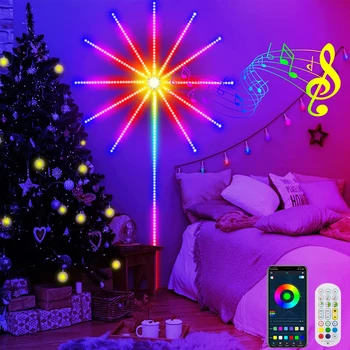 Умная Светодиодная Лента DIY Фейерверк Пульт Дистанционного Управления Bluetooth USB Гирлянда Лампа Для Домашней Вечеринки В Спальню Свадебный Декор 2022 Рождественские Огни