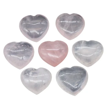 10шт 20 мм Розовое кварцевое сердце мини драгоценные камни полированный карманный декор для медитации Рейки Балансировка Собирает камни