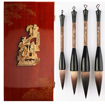 Кисточка для волос китайского медведя, Большая Обычная Кисточка для письма, Каллиграфия, Китайская живопись от руки, Подарочные кисти