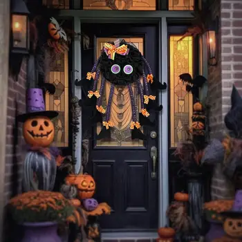 Венок из пауков на Хэллоуин, Жуткий венок из пауков с ножками ведьмы, Милое украшение для вечеринки на Хэллоуин для входной двери, стена Многоразового использования