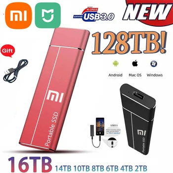 Xiaomi Mijia Портативный USB 3.1 Новый SSD 128 ТБ USB Внешний жесткий диск Внешний жесткий диск Для хранения данных Жесткий диск для ноутбука