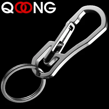 QOONG 2021 Высококачественный Металлический Брелок Для Ключей Мужской Брелок Из Нержавеющей Стали, Брелок Для Ремня, Пряжки Для Автомобильных ключей Chaveiro Y02