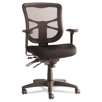 Alera ALEEL42ME10B 17,7 дюйма - 21,4 дюйма. Высота сиденья офисное кресло с сетчатой средней спинкой серии Elusion поддерживает нагрузку до 275 фунтов.