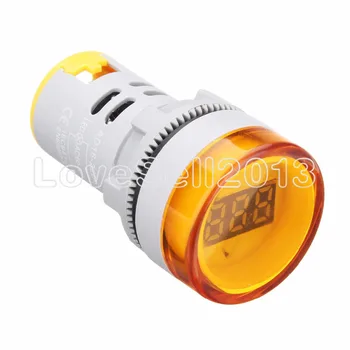 22 ММ AC 60-500 В 0-50A светодиодный Цифровой дисплей, Вольтметр, Индикатор Измерителя напряжения, Контрольная лампа AC60-500V желтого цвета