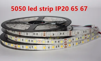 Светодиодная лента 5050 DC12V 60 светодиодов/м 5 м/лот Гибкий светодиодный светильник RGB 5050 Светодиодная лента IP20 65 67 Водонепроницаемая и не водонепроницаемая