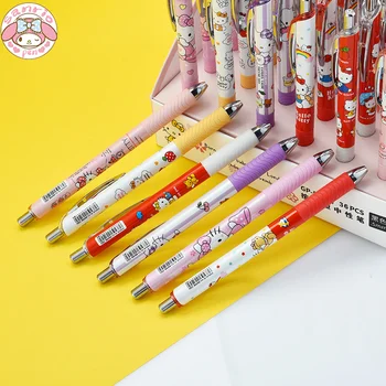 Новая Мультяшная Гелевая Ручка Sanrio Hello Kitty 18/36шт St 0.5 Balck Студенческая Ручка Для Печати, Школьные Канцелярские Принадлежности, Подарочные Ручки В штучной упаковке