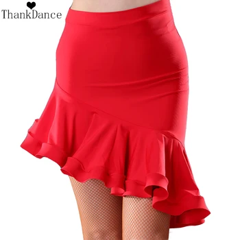 Нерегулярная юбка для латиноамериканских танцев, женский костюм для латиноамериканских танцев, красная черная юбка для латиноамериканских танцев, Самба, Танго, нерегулярные танцевальные платья для практики