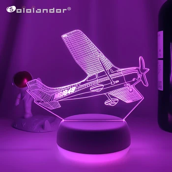 Новейший креативный 3D Иллюзионный самолет ночного видения, сенсорная USB-настольная лампа для самолета, освещение для сна Ребенка, Подарки для мальчиков