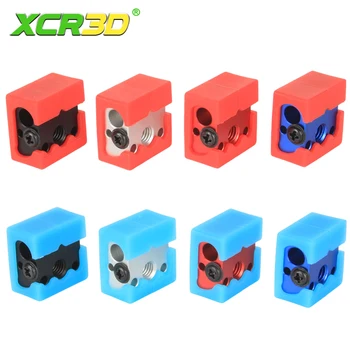 XCR3D MK7 MK8 Силиконовый Носок Алюминиевый Блок Нагревательный Блок Для Печатающей головки Hotend Для MK8 Экструдер Нагревательный Блок Детали 3D Принтера