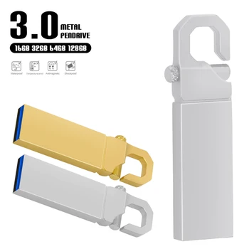 USB 3,0 флэш-накопители 128 ГБ 64 ГБ 32 ГБ 16 ГБ 8 ГБ флеш-накопитель 3,0 флешки водонепроницаемый u-диск memoria cel usb flash stick металлический подарок